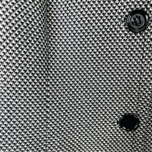 Calvin Klein black white check button preppy office academia office blazer 8 - Picture 4 of 7